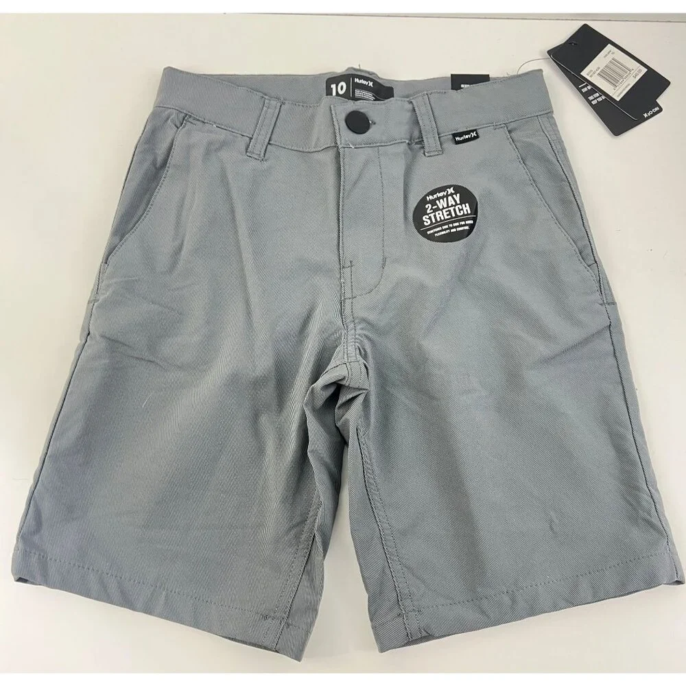 Hurley H20 Dri Boys Size 10 Walking  Shorts Cool Gray ‎ Adjustable Waist